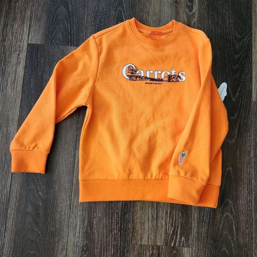 Anwar Carrots Orange Farm Boys Sweatshirt Size Medium (8)